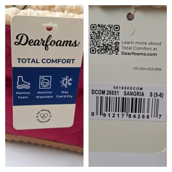 Dearfoams Original Memory Foam Total Comfort Warm Up Bootie Slippers Size 5-6 - Picture 10 of 11